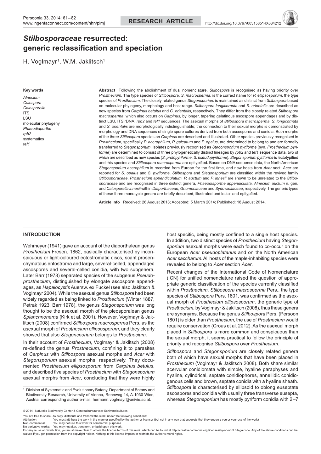 Generic Reclassification and Speciation