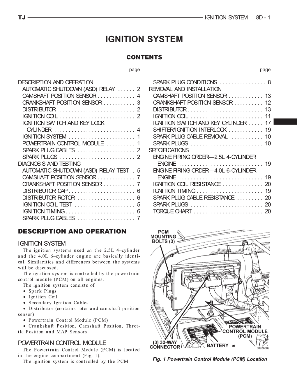 Ignition System 8D - 1