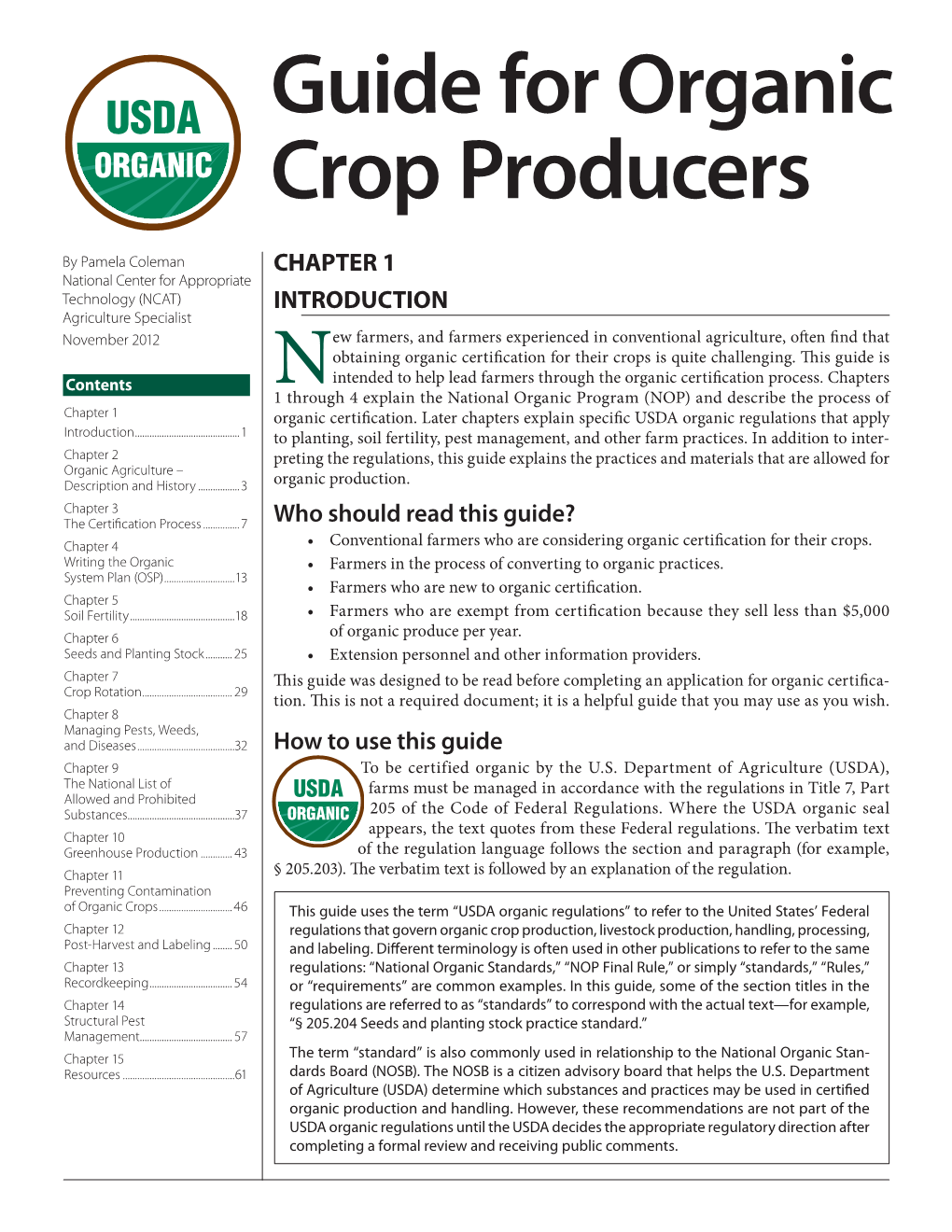 Guide for Organic Crop Producers