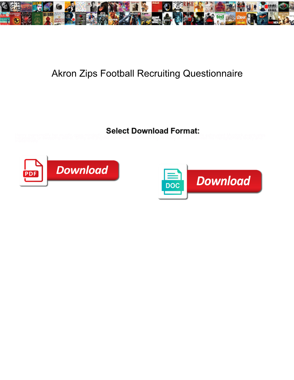 Akron Zips Football Recruiting Questionnaire