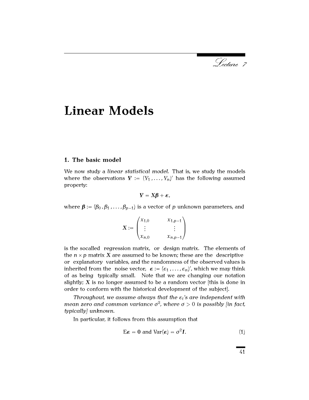 Linear Models