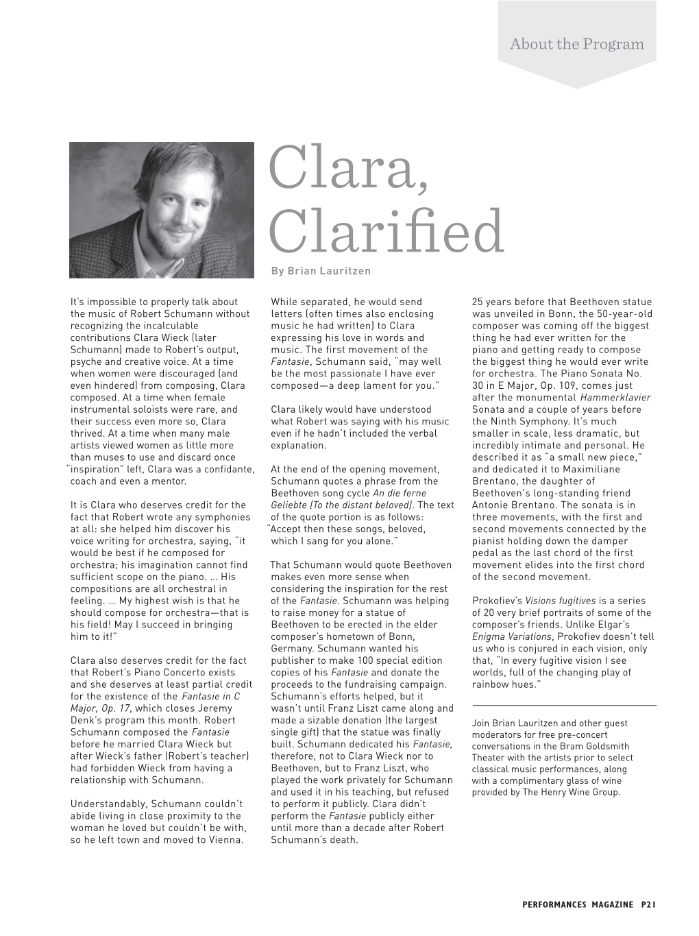 Clara, Clarified by Brian Lauritzen