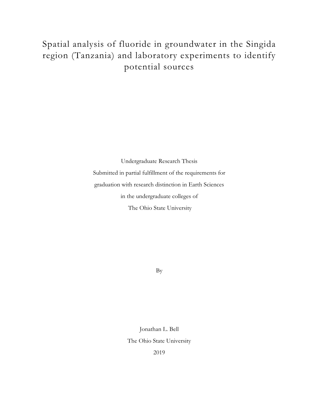 Spatial Analysis of Fluoride in Groundwater in the Singida Region (Tanzania) and Laboratory Experiments to Identify Potential Sources