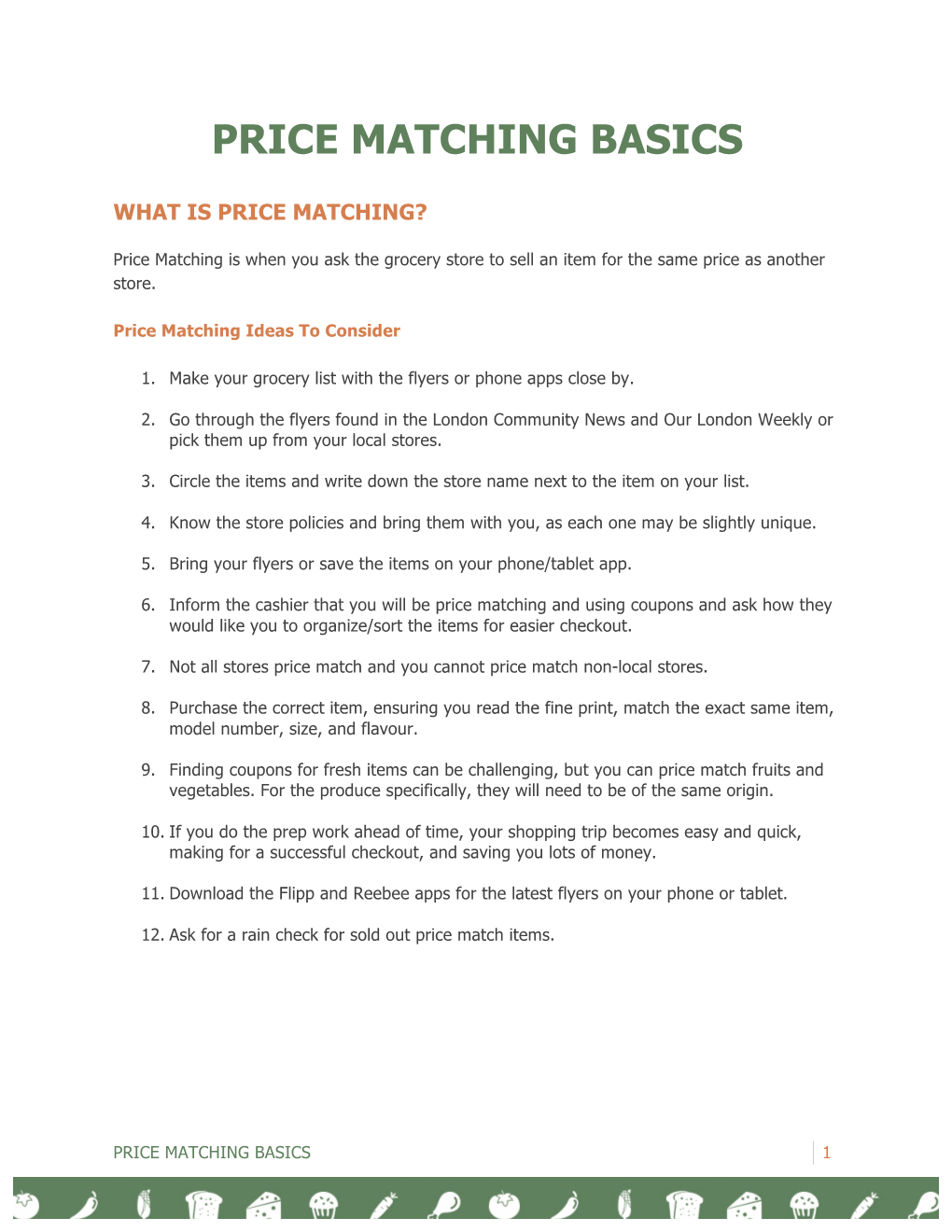 Price Matching Basics