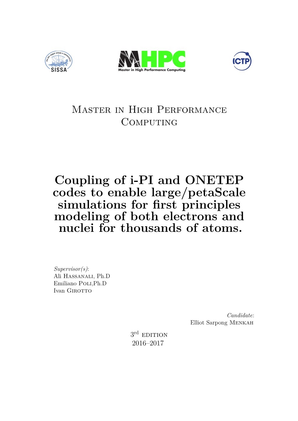 Coupling of I-PI and ONETEP Codes to Enable Large/Petascale Simulations for First Principles Modeling of Both Electrons and Nucl