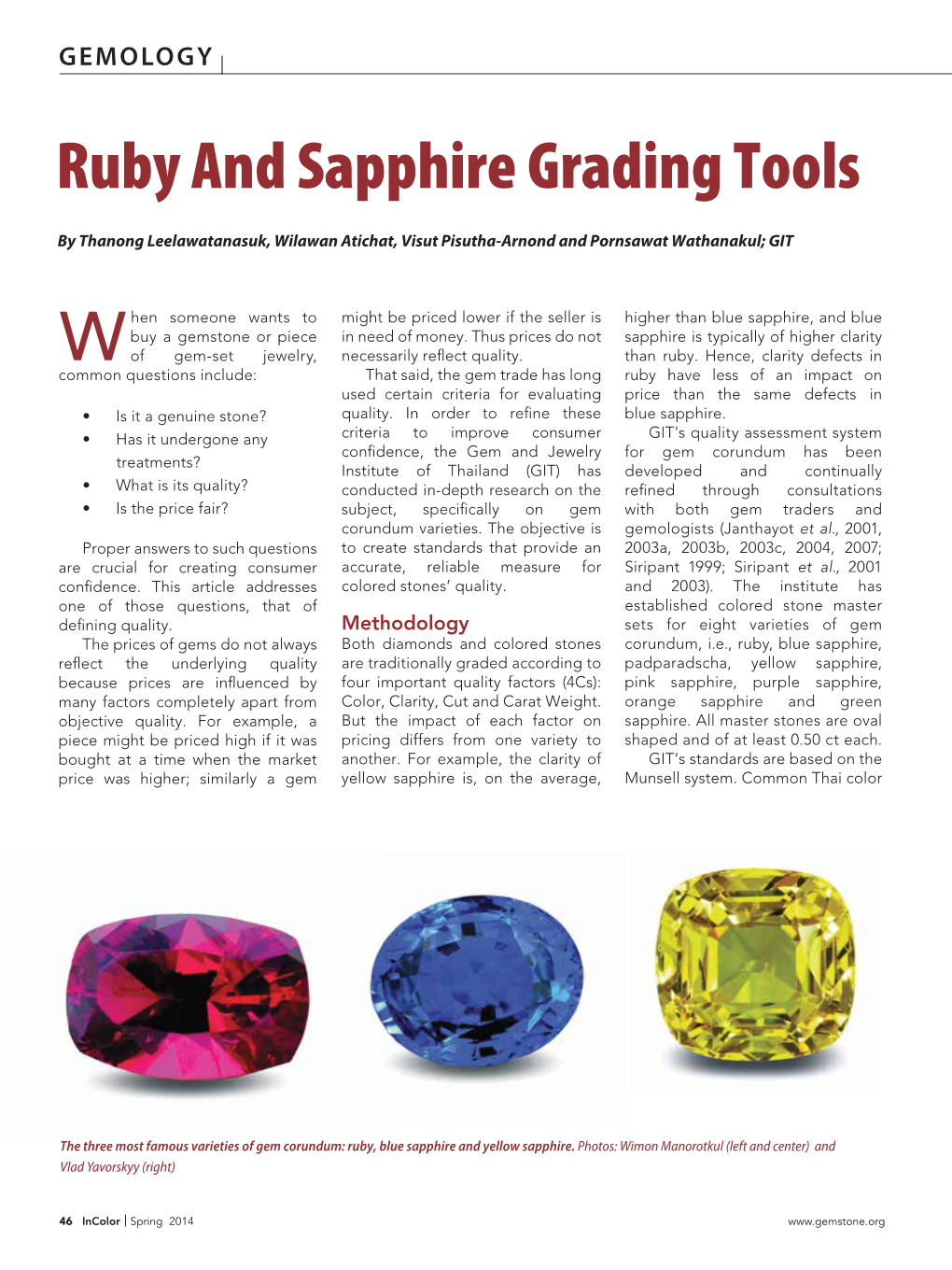 Ruby and Sapphire Grading Tools