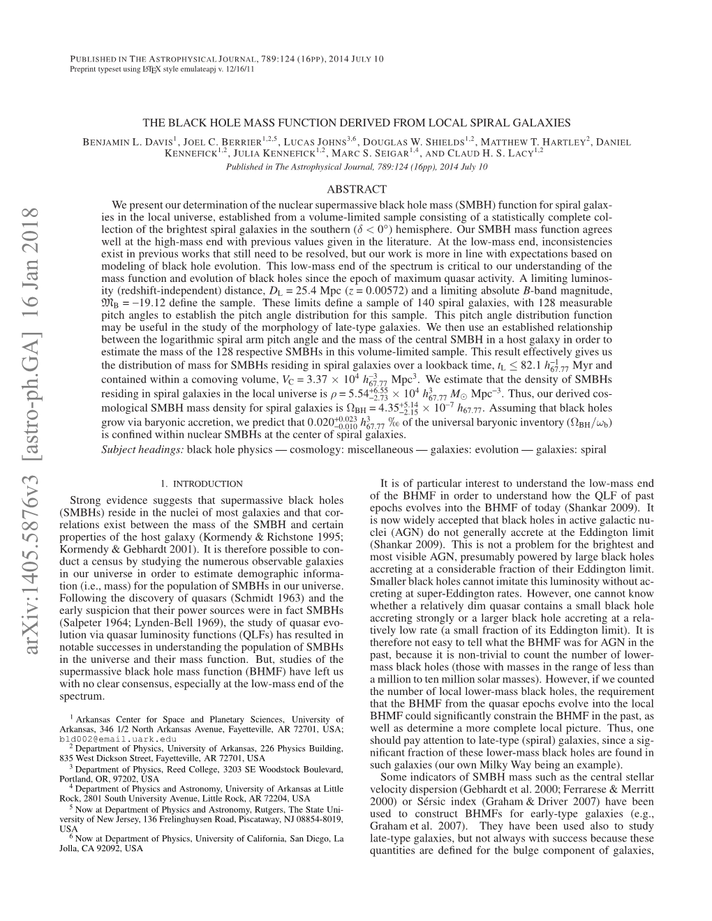 The Black Hole Mass Function Derived from Local Spiral Galaxies