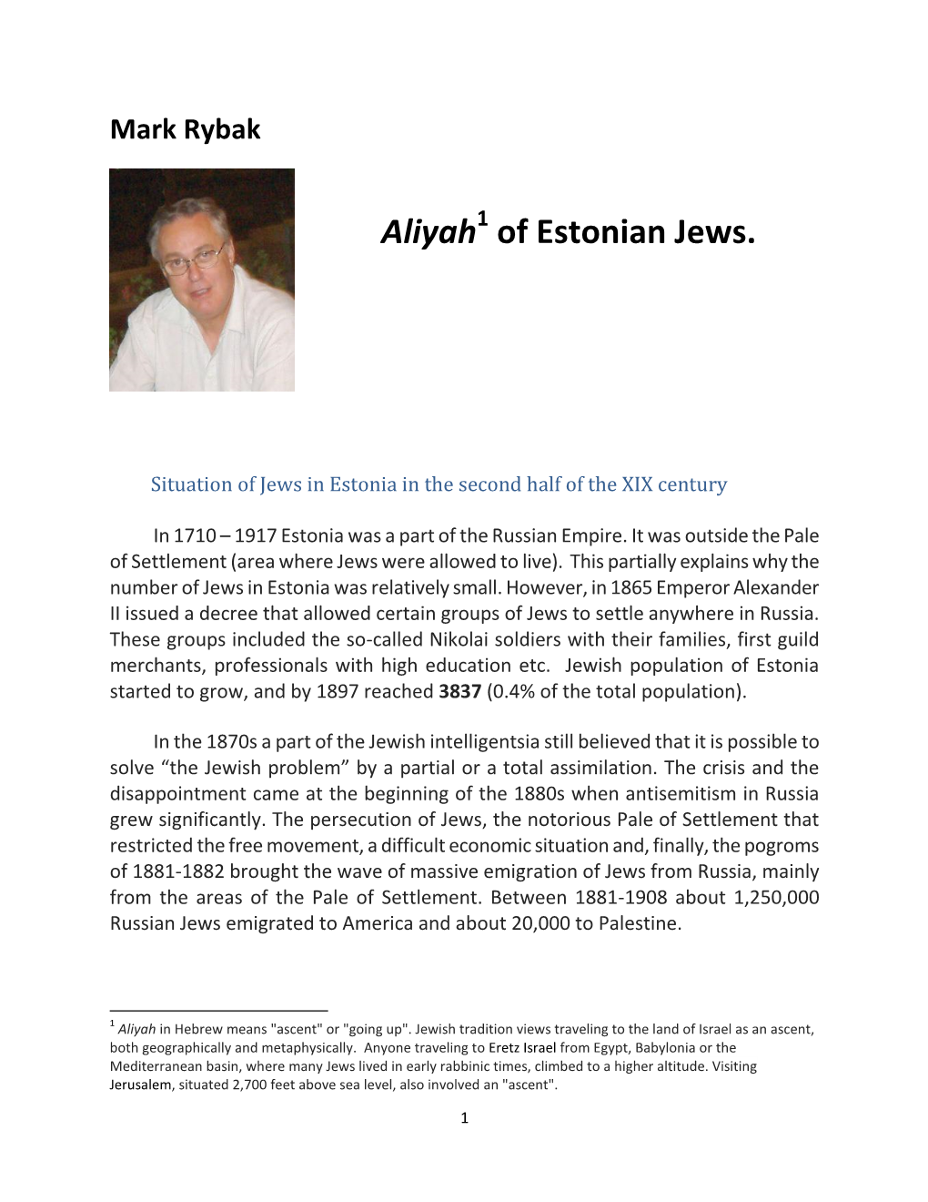 Aliyah of Estonian Jews