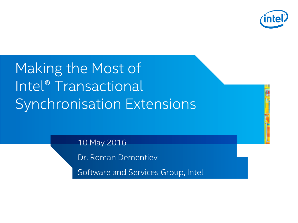 Making the Most of Intel® Transactional Synchronisation Extensions