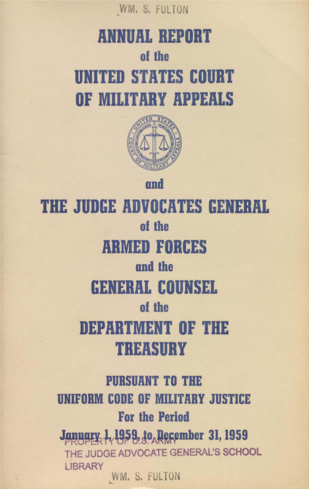 Annual Reports of the United States Court of Military Appeal