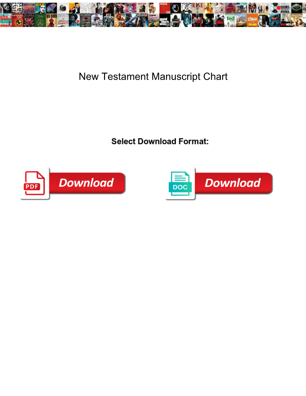 New Testament Manuscript Chart