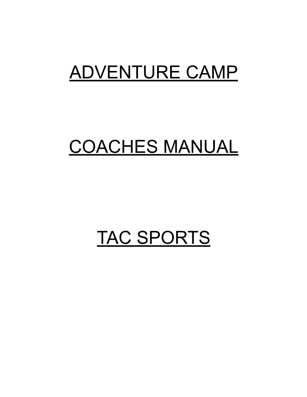 Adventure Camp Training 2021