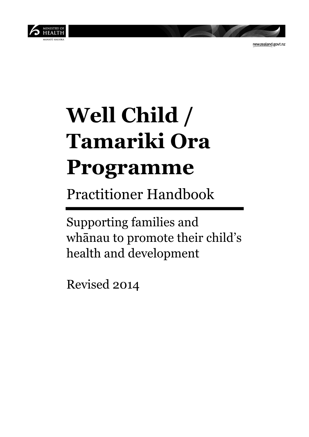 Well Child/Tamariki Ora Practitioner Handbook 2013