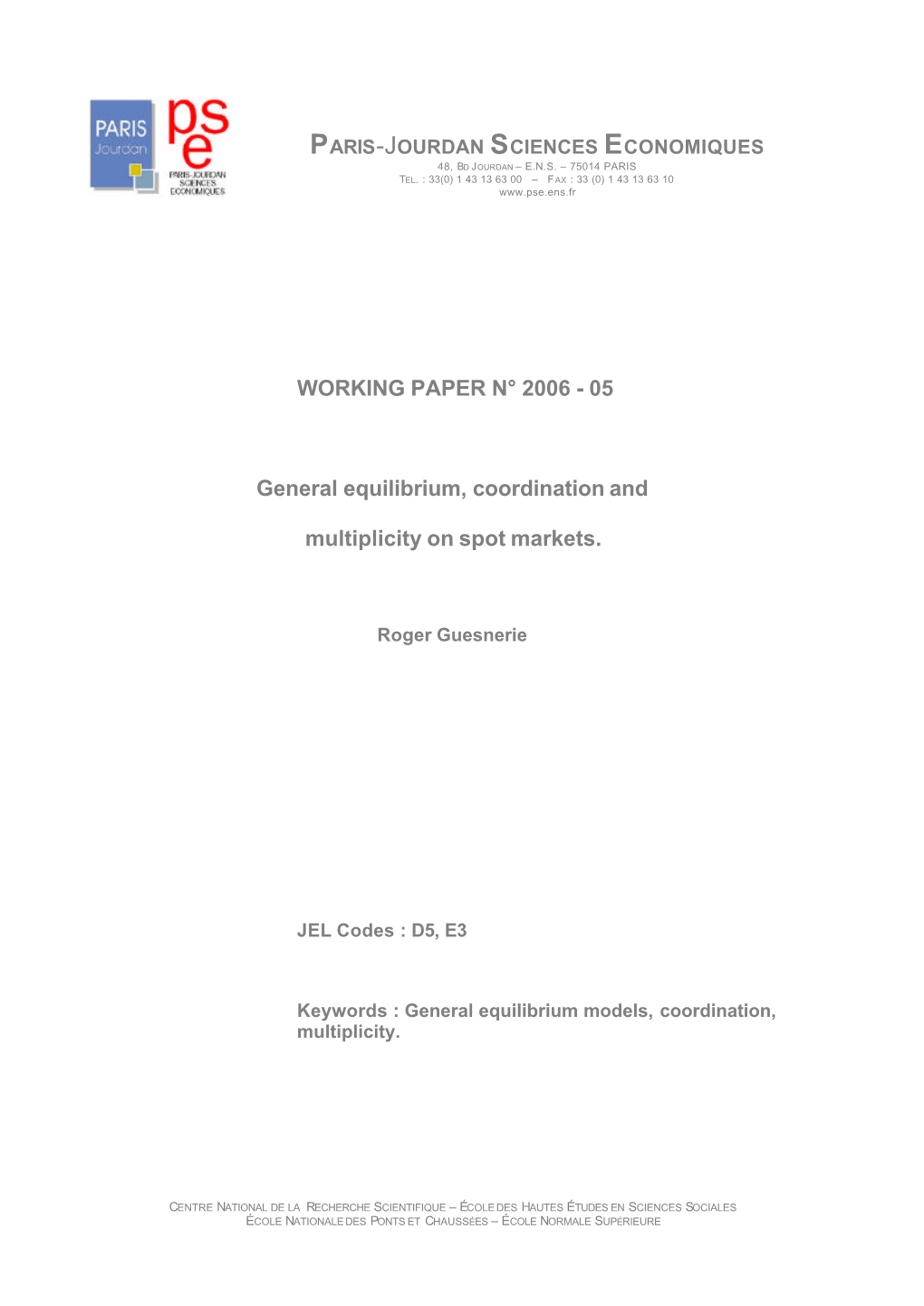 Working Paper N° 2006 - 05