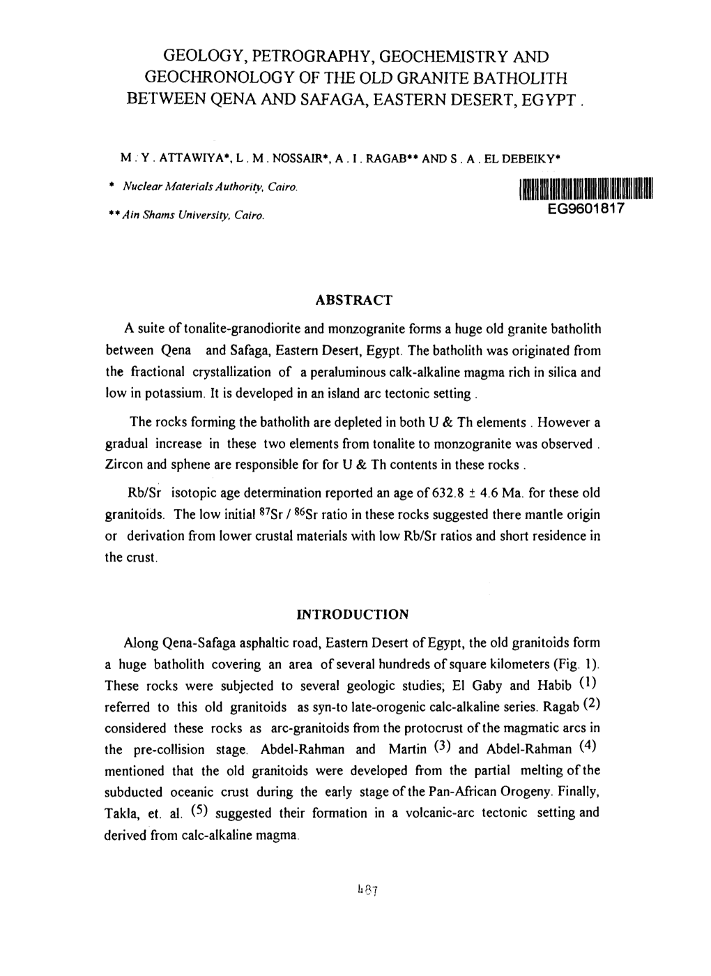 Geology, Petrography, Geochemistry, and Geochronology of the Old