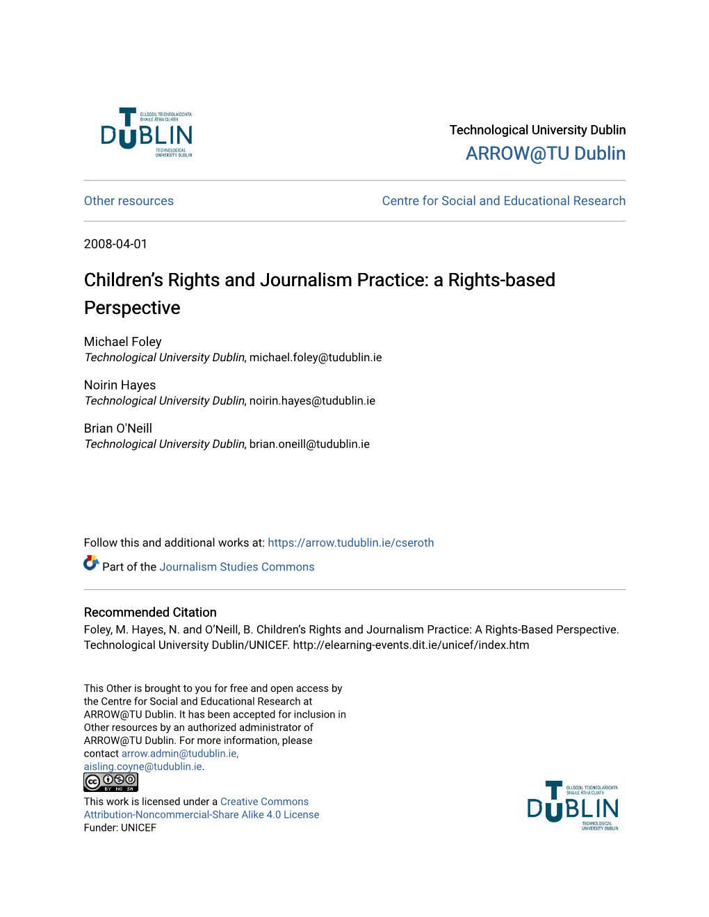 Children's Rights and Journalism Practice: a Rights-Based Perspective