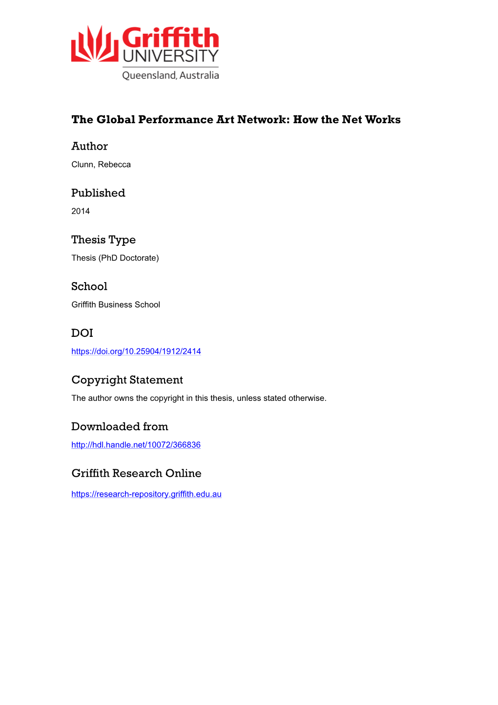 The Global Performance Art Network: How the Net Works