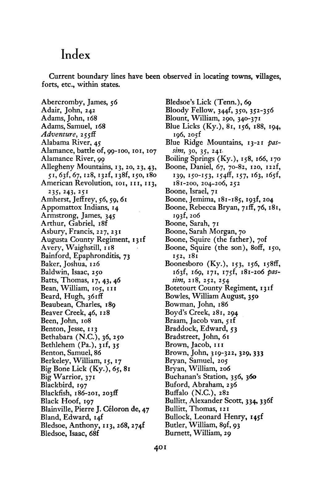 Current Boundary Lines Have Been Observed in Locating Towns, Villages, Forts, Etc., Within States. Abercromby, James, 56 Adair