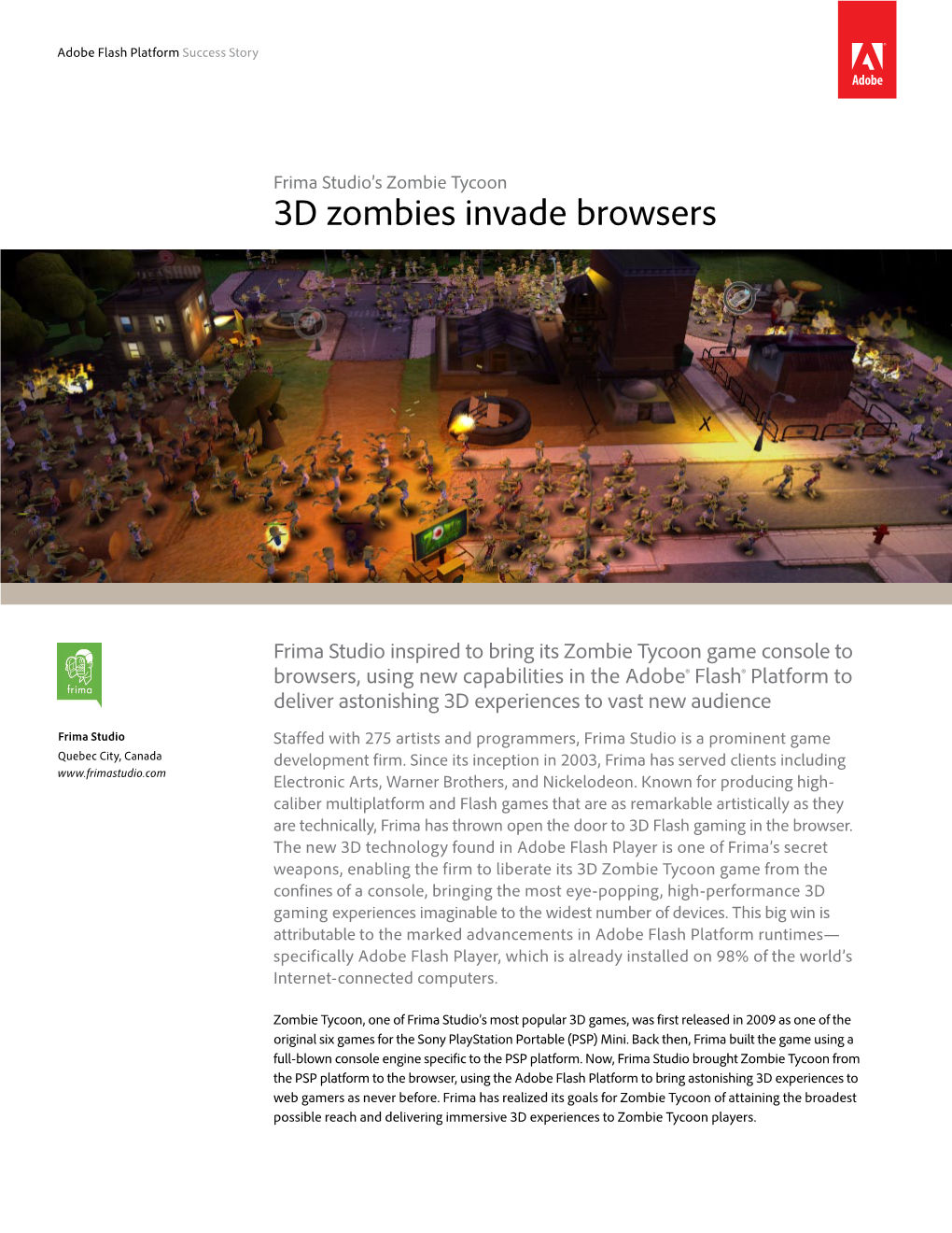 Frima Studio’S Zombie Tycoon 3D Zombies Invade Browsers