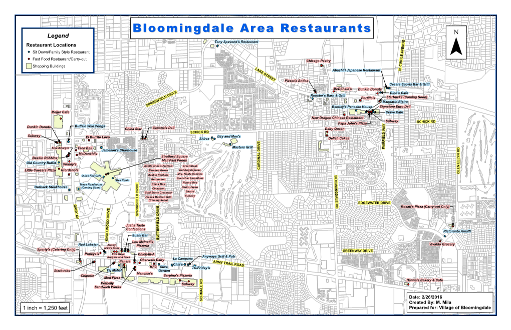 Bloomingdale Area Restaurants