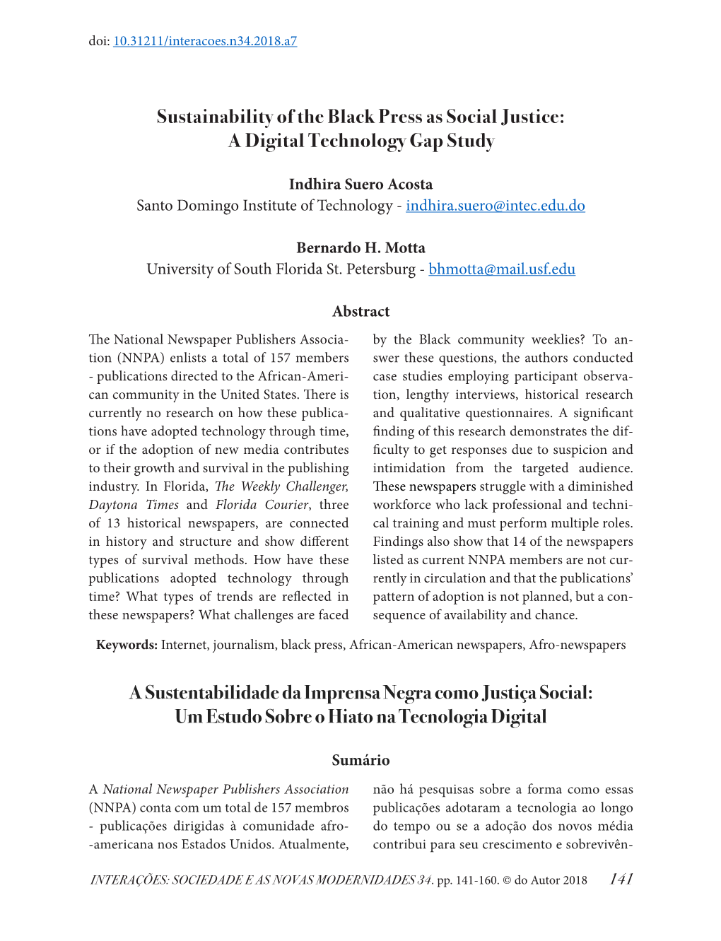 Sustainability of the Black Press As Social Justice: a Digital Technology Gap Study