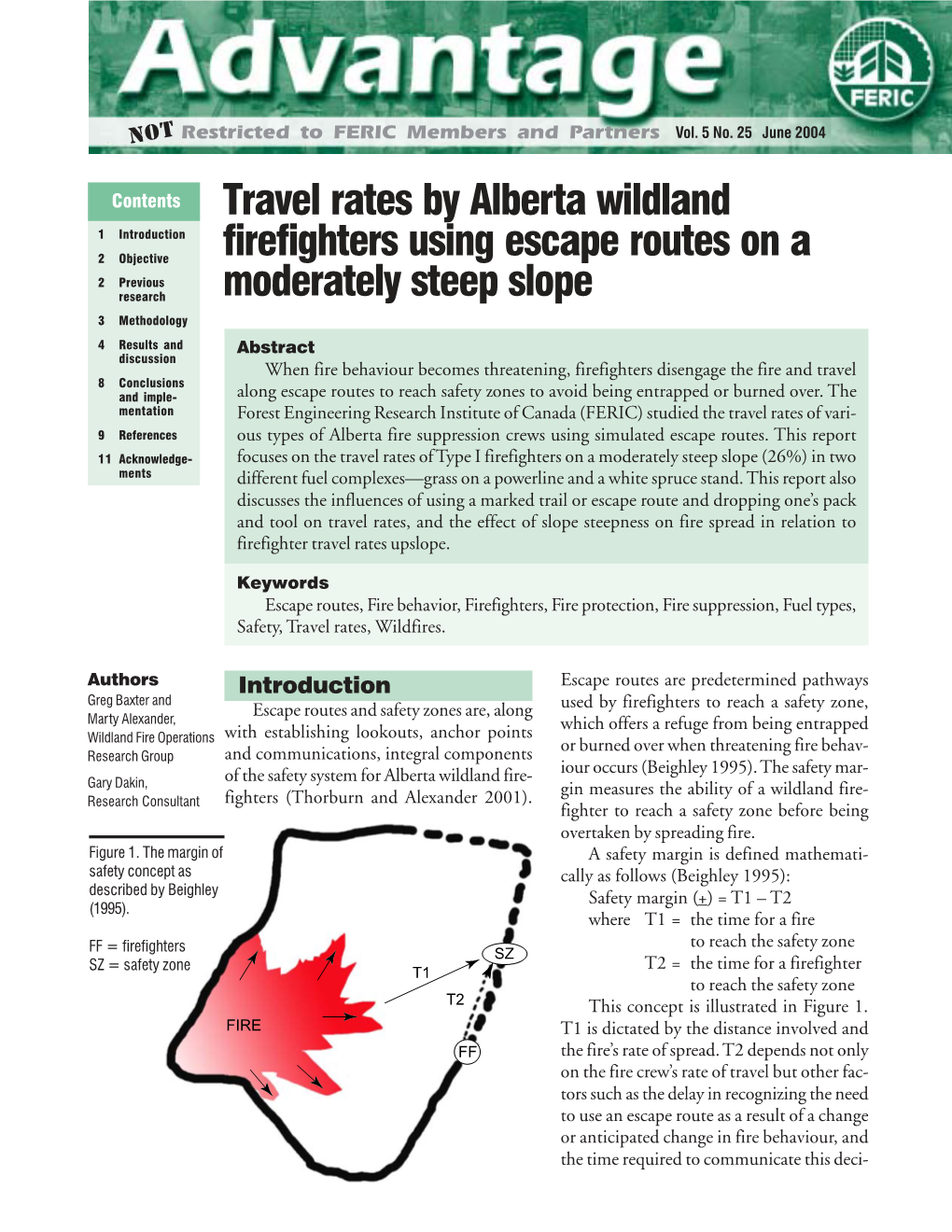 Travel Rates by Alberta Wildland Firefighters Using Escape Routes On