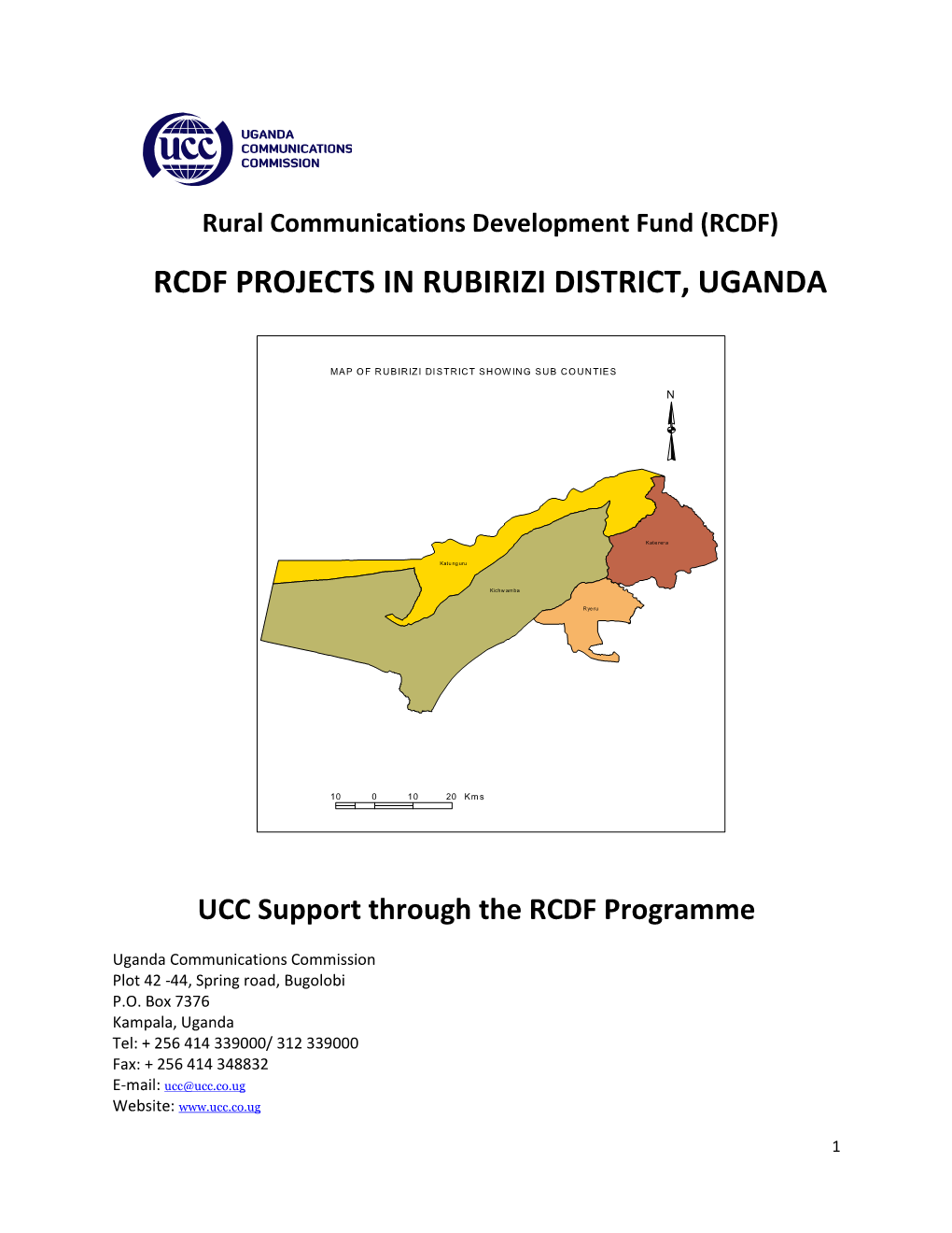 Rcdf Projects in Rubirizi District, Uganda