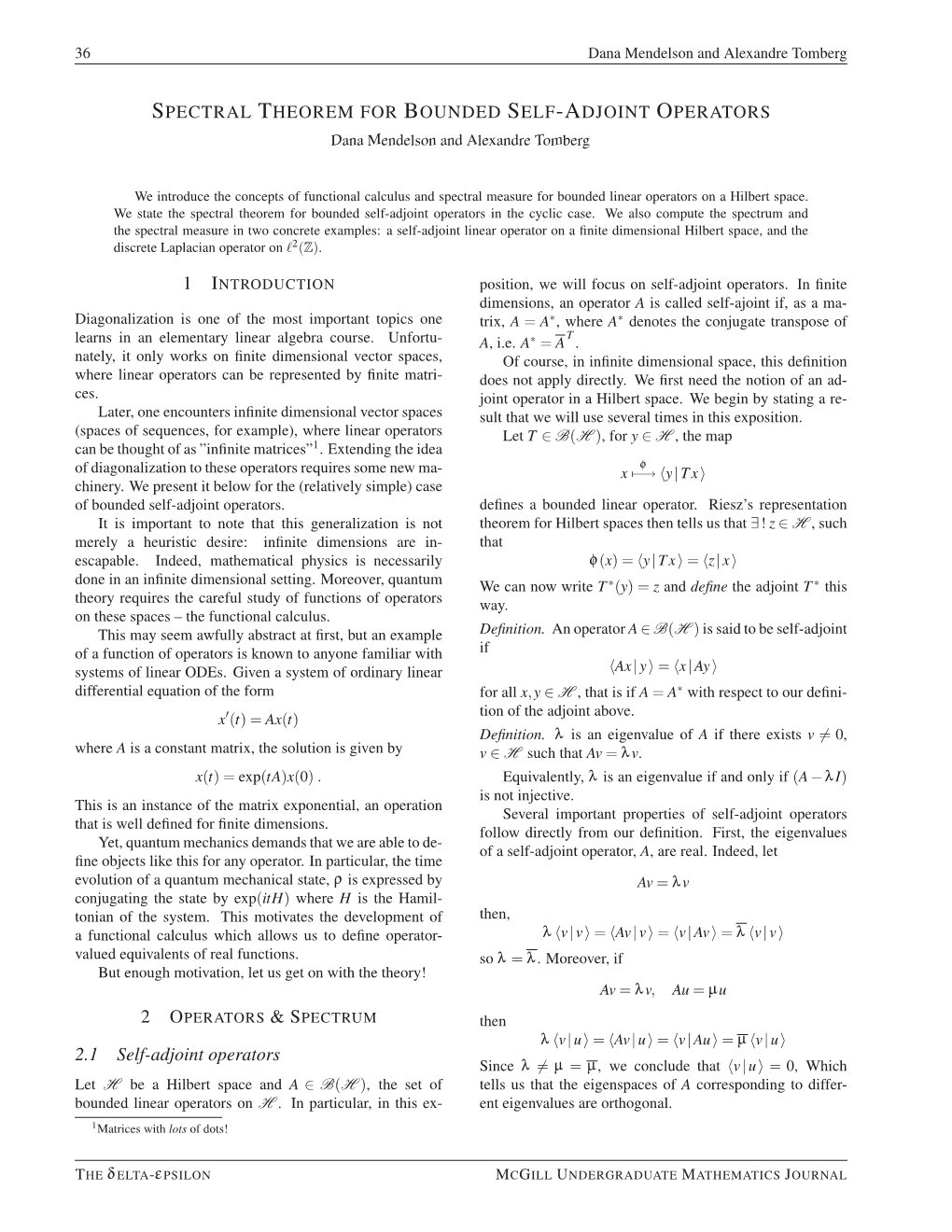 Spectral Theorem for Bounded Self-Adjoint Operators