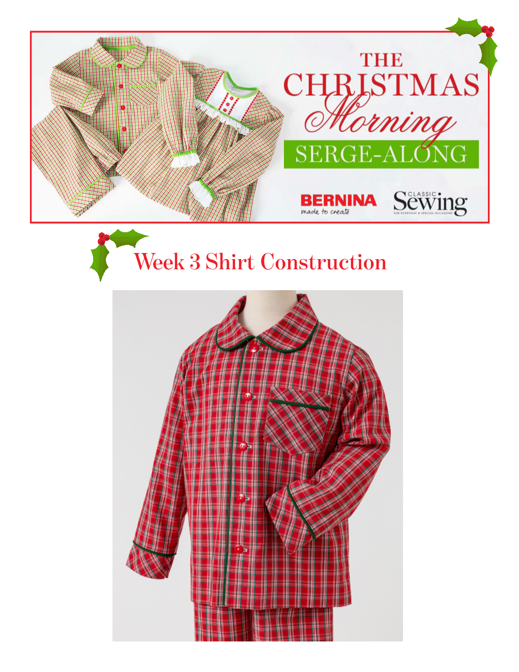 Shirt Construction – Week 3 – Shirt Construction