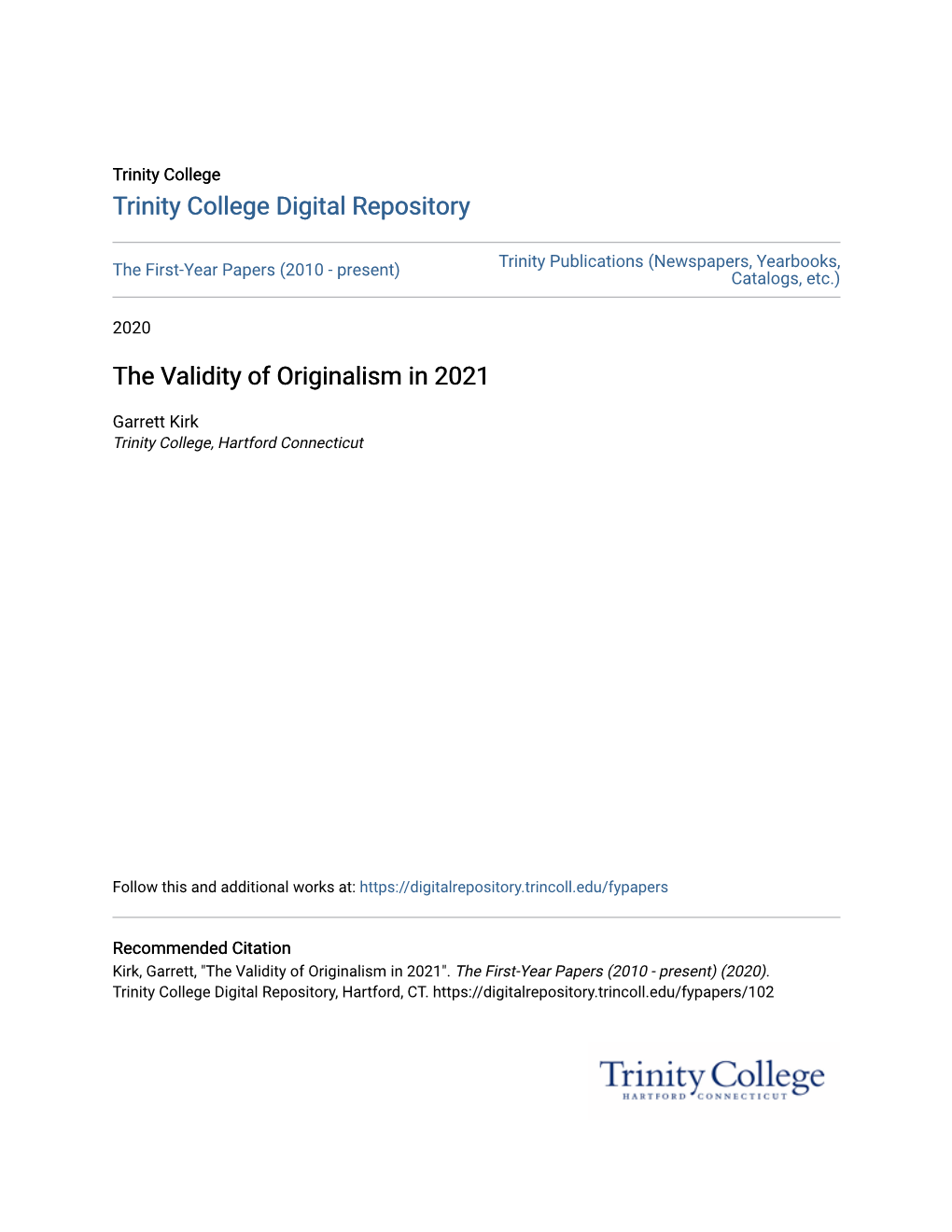 The Validity of Originalism in 2021