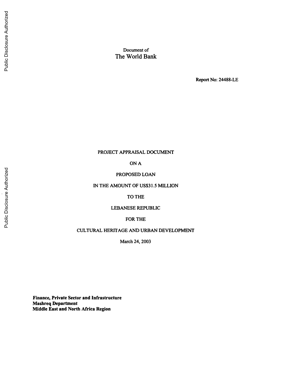 World Bank Document