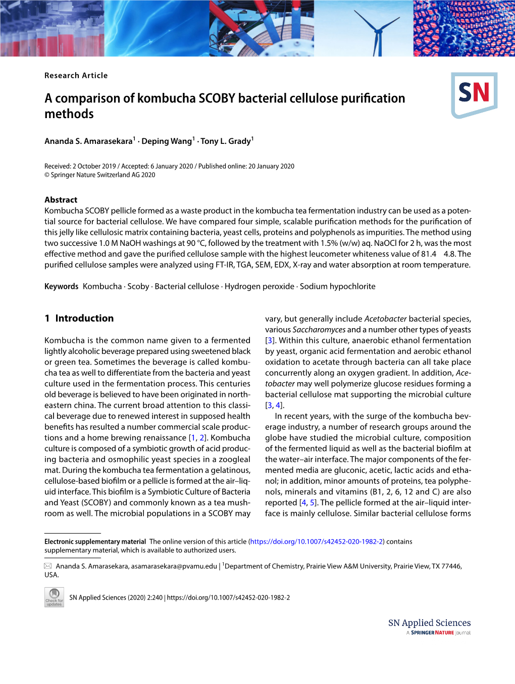 A Comparison of Kombucha SCOBY Bacterial Cellulose Purification