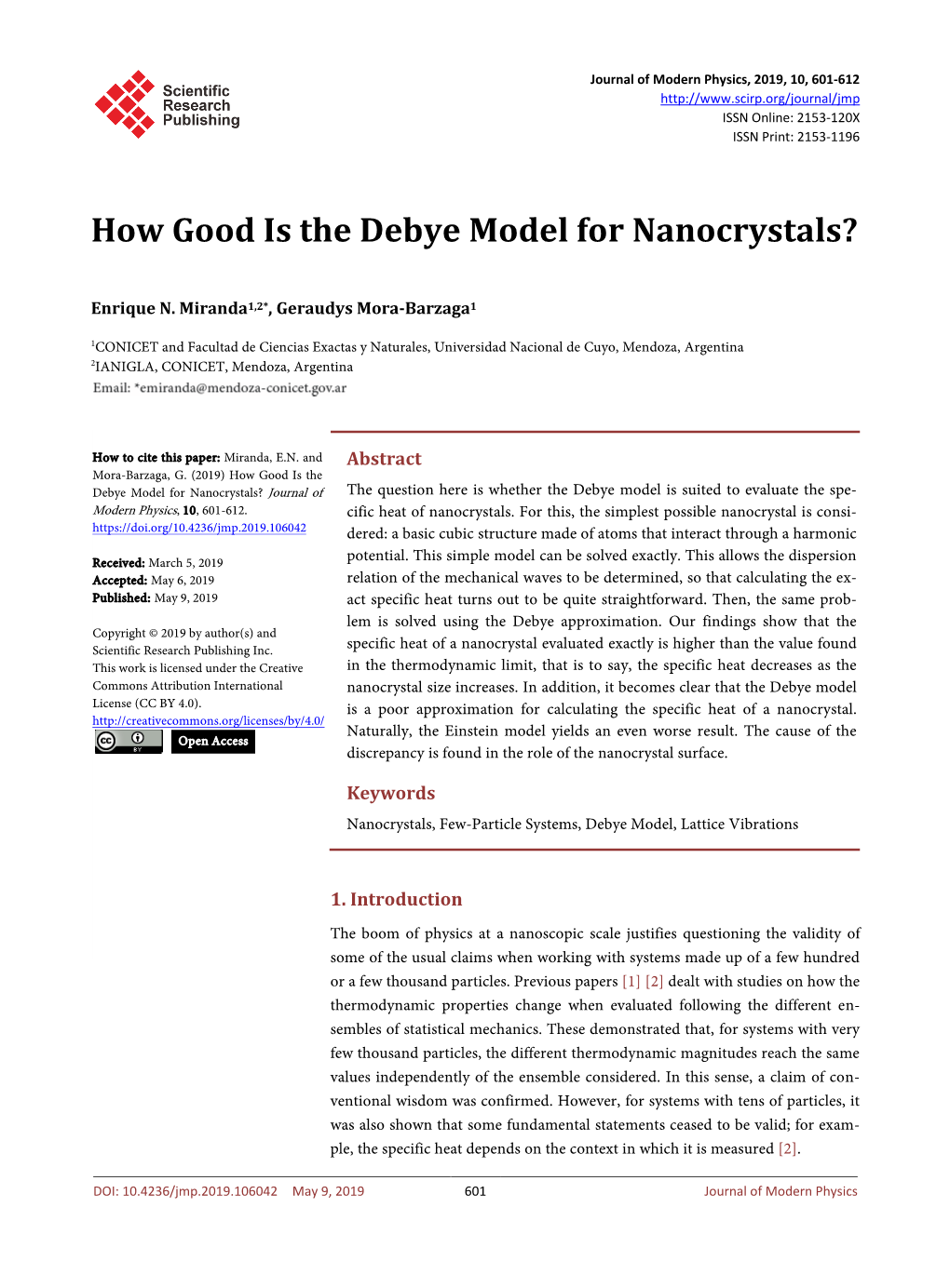 How Good Is the Debye Model for Nanocrystals?