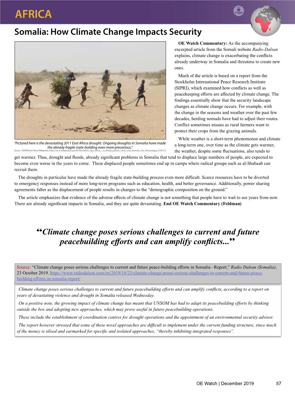 Somalia: How Climate Change Impacts Security