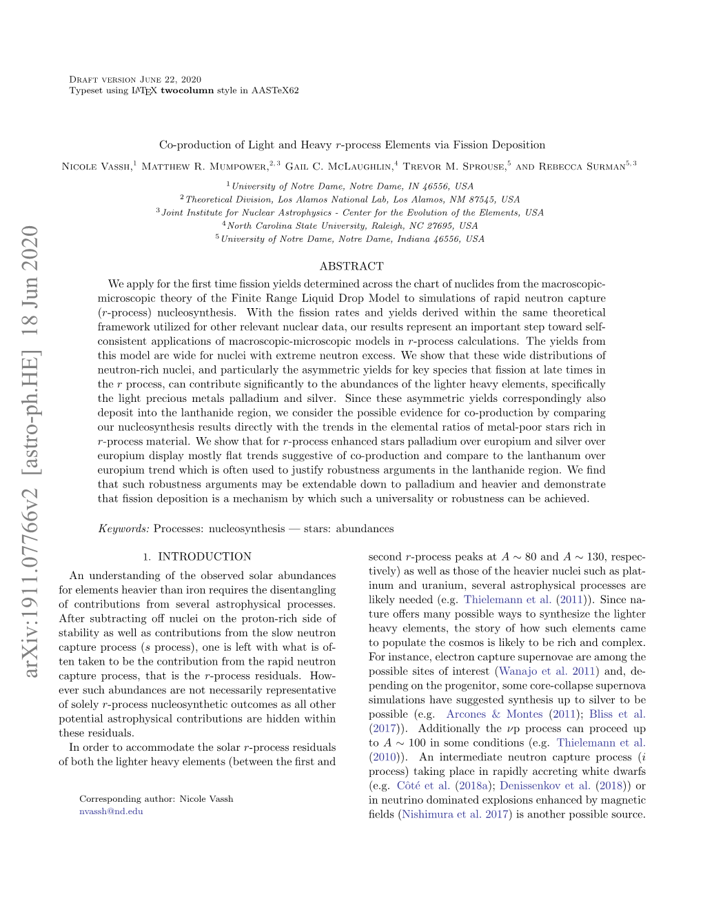 Co-Production of Light and Heavy $ R $-Process Elements Via Fission