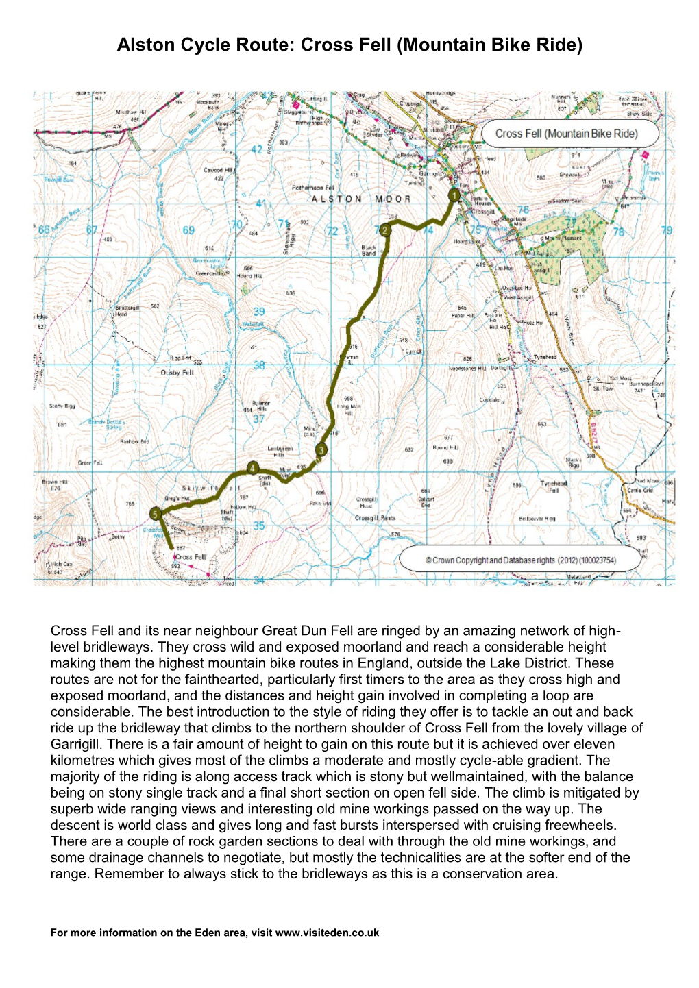 Alston Cycle Route: Cross Fell (Mountain Bike Ride)