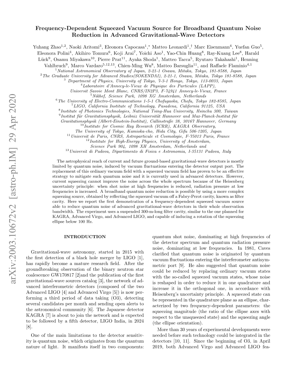 Arxiv:2003.10672V2 [Astro-Ph.IM] 29 Apr 2020