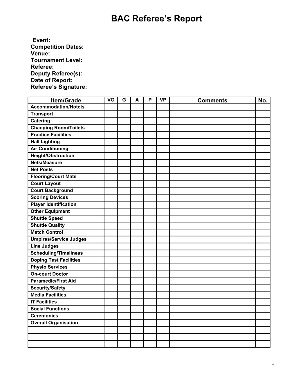 BAC Referee S Report