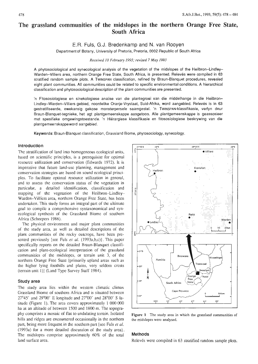 The Grassland Communities of the Midslopes in the Northern Orange