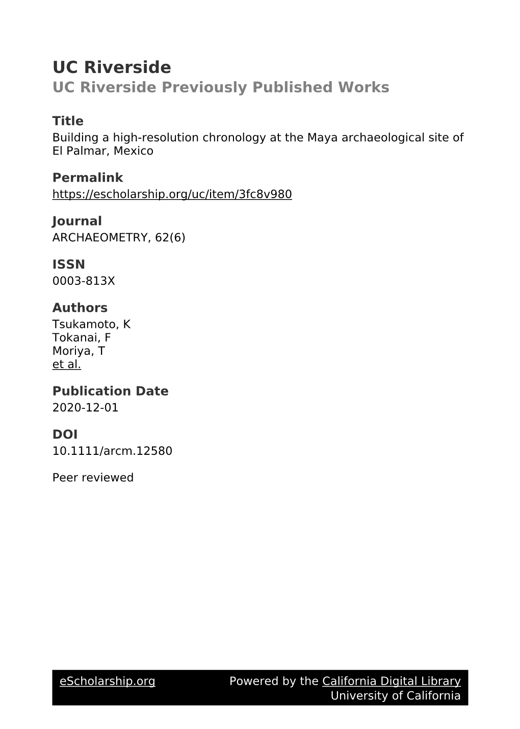 Building a High‐Resolution Chronology at the Maya Archaeological Site Of