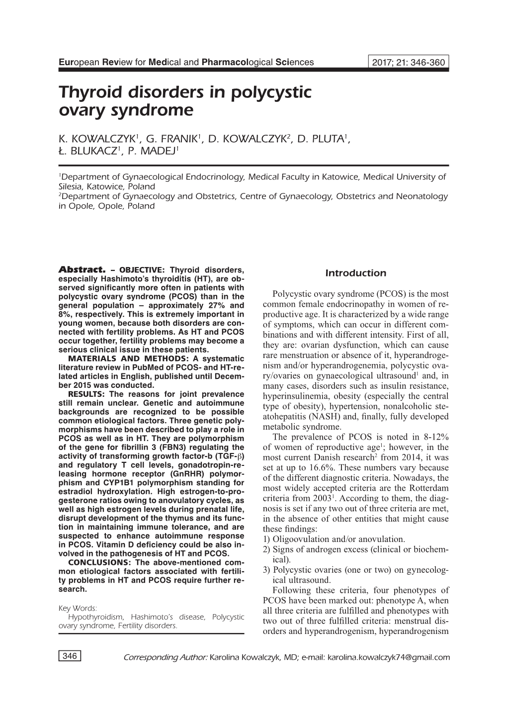 346-360-Thyroid Disorders in Polycystic Ovary Syndrome