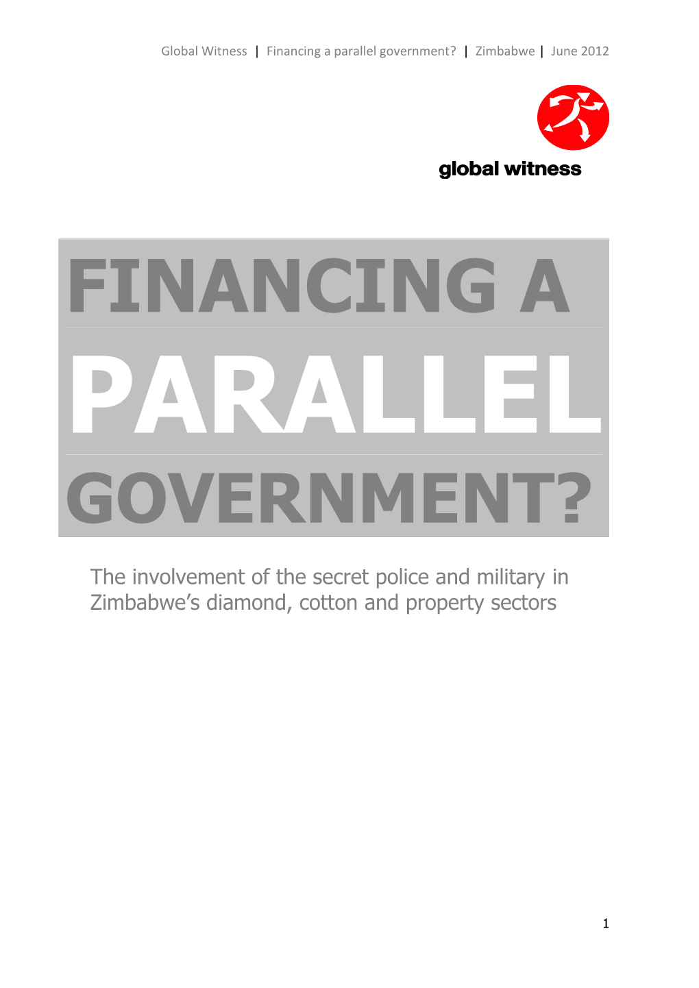 Financing a Parallel Government? | Zimbabwe | June 2012