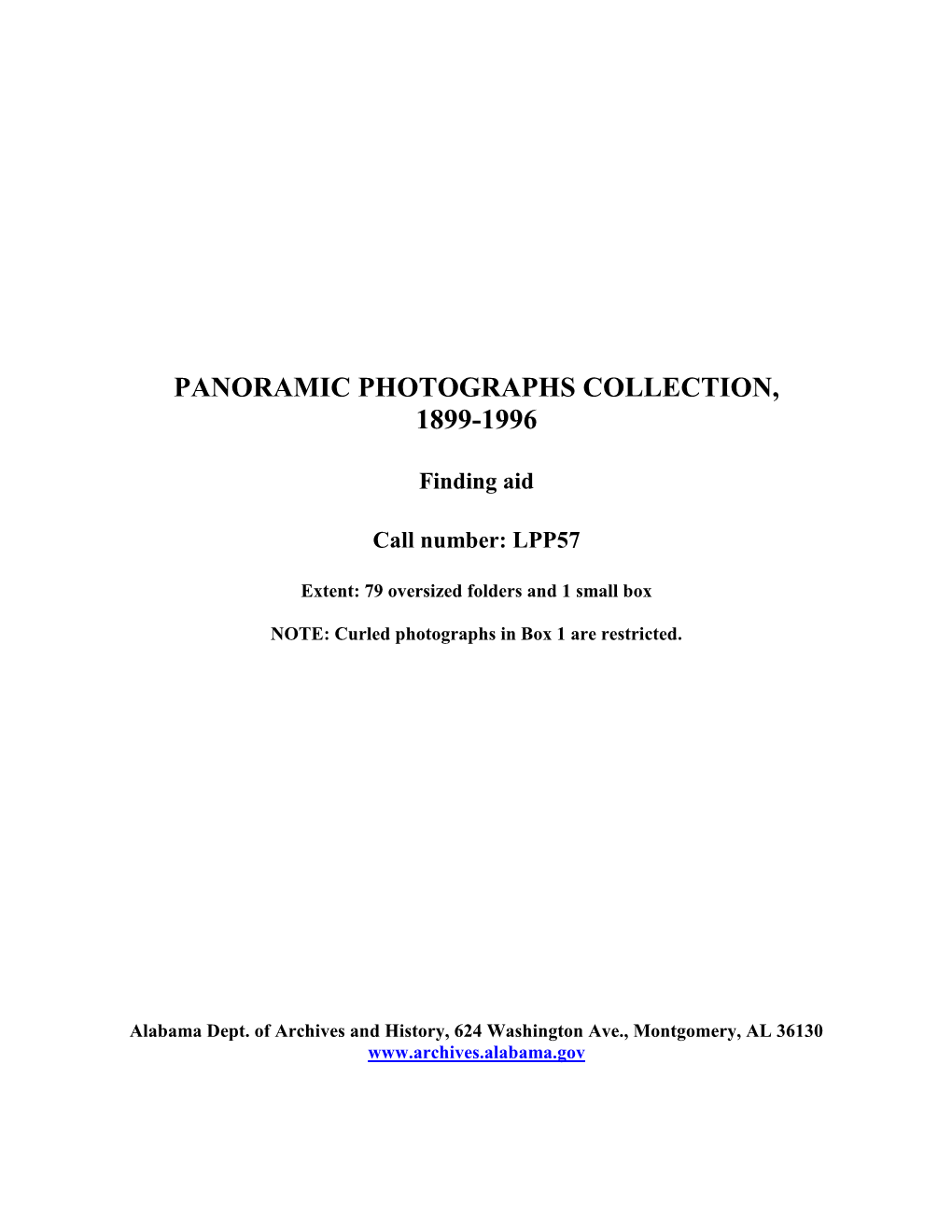 Panoramic Photographs Collection, 1899-1996