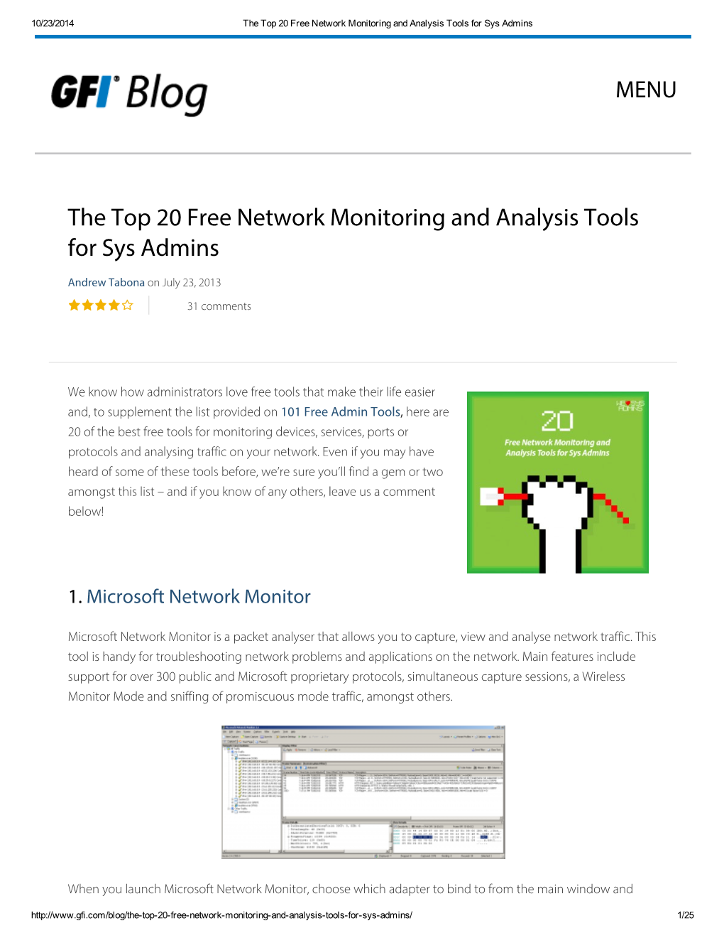 The Top 20 Free Network Monitoring and Analysis Tools for Sys Admins