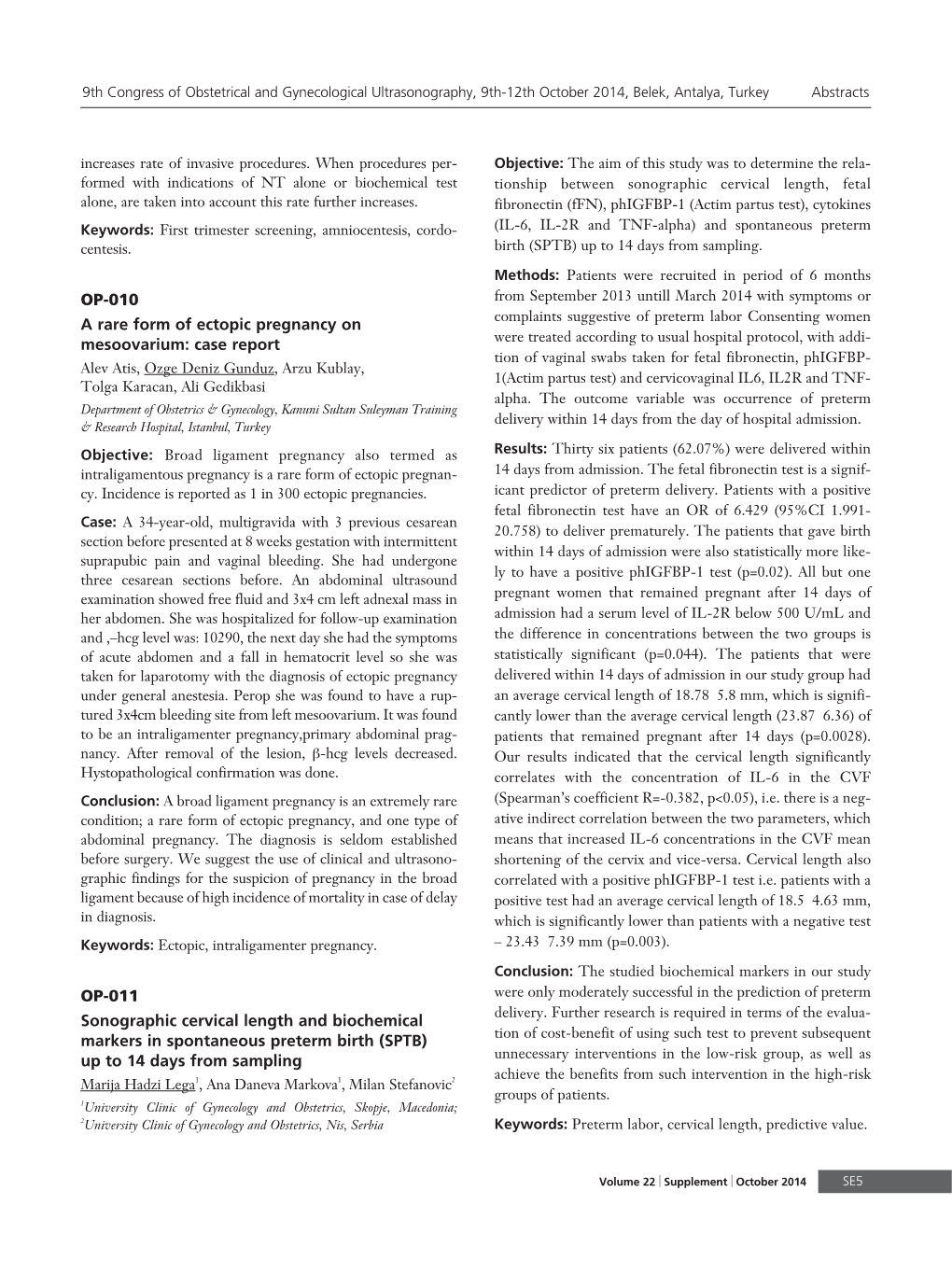 Case Report OP-011 Sonographic Cervical Length