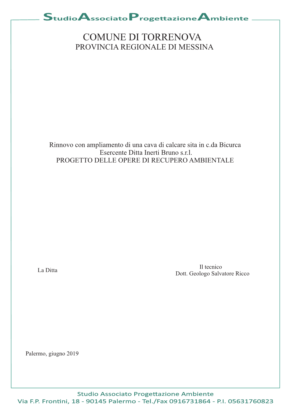 Comune Di Torrenova Provincia Regionale Di Messina