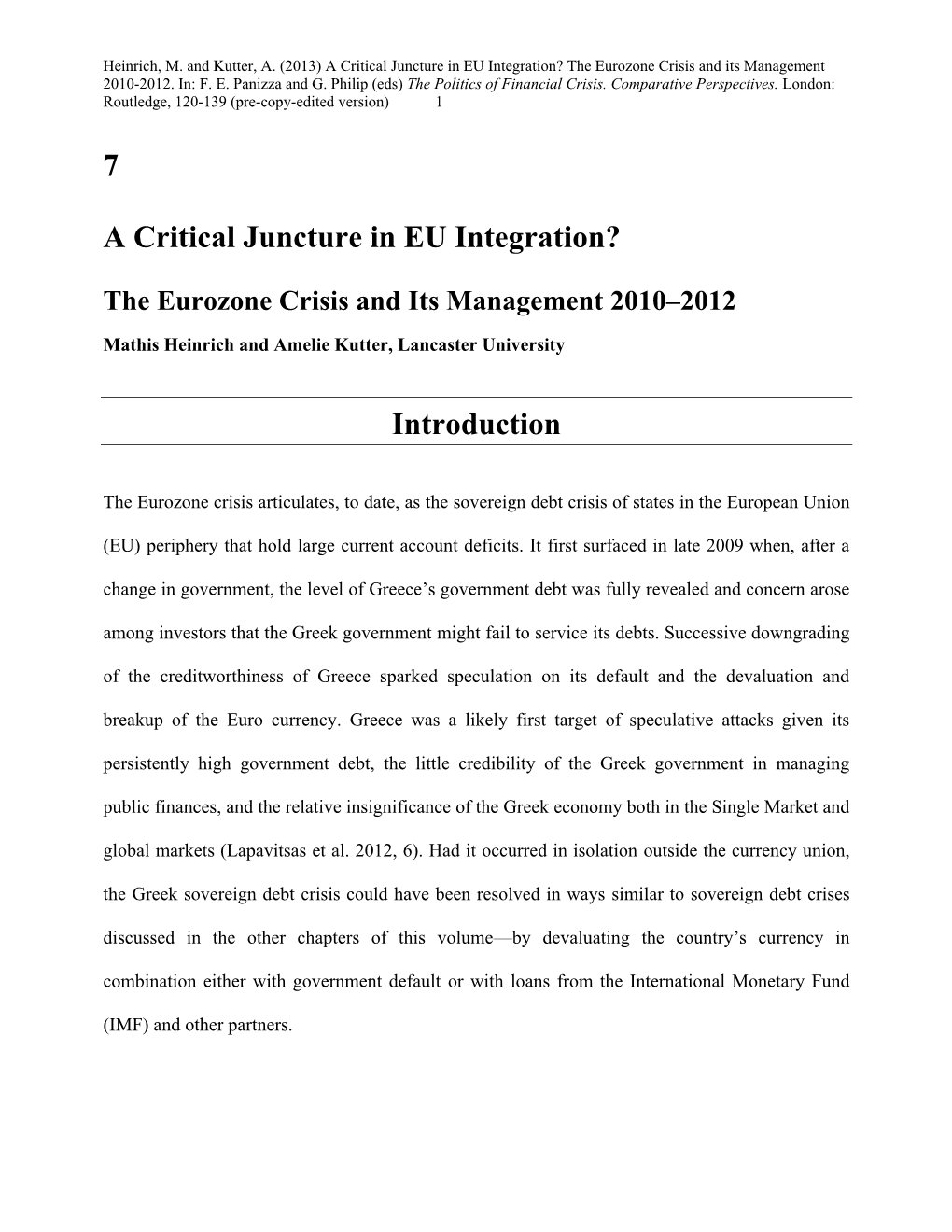 7 a Critical Juncture in EU Integration?