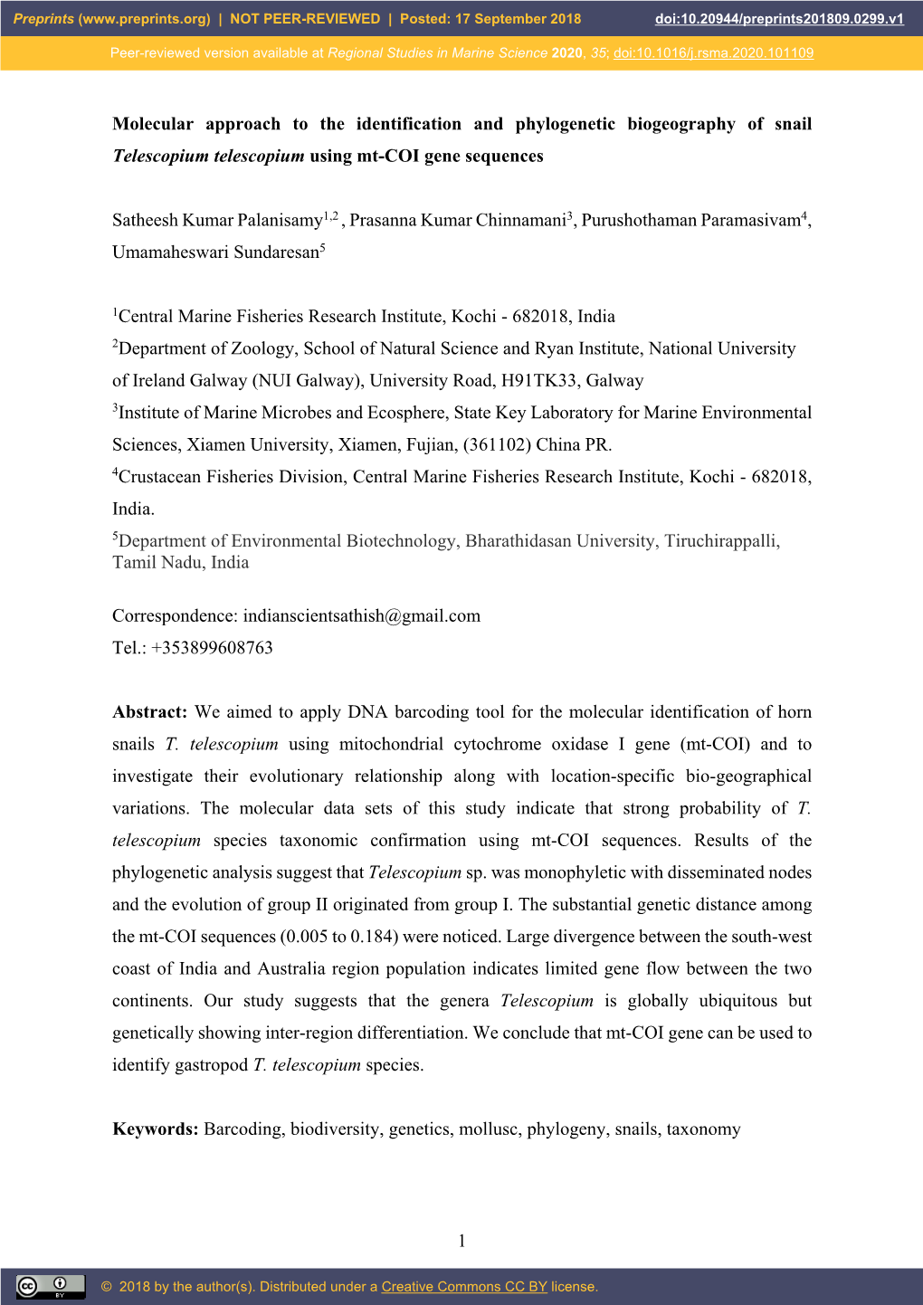 1 Molecular Approach to the Identification and Phylogenetic