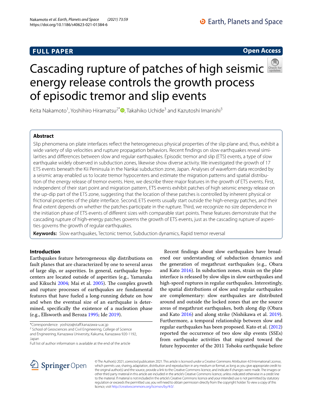 Cascading Rupture of Patches of High Seismic Energy Release Controls The