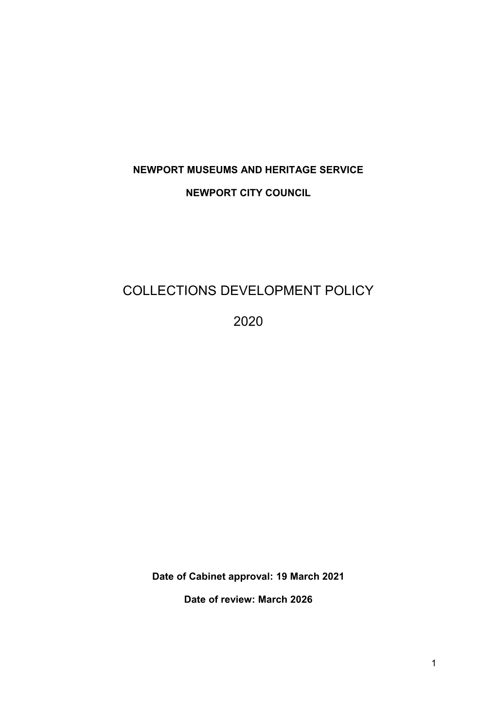 Collections Development Policy 2020